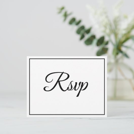 Classic Elegant Script RSVP-Briefkaart Briefkaart (Staand voorkant)