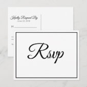 Classic Elegant Script RSVP-Briefkaart Briefkaart (Voorkant / Achterkant)