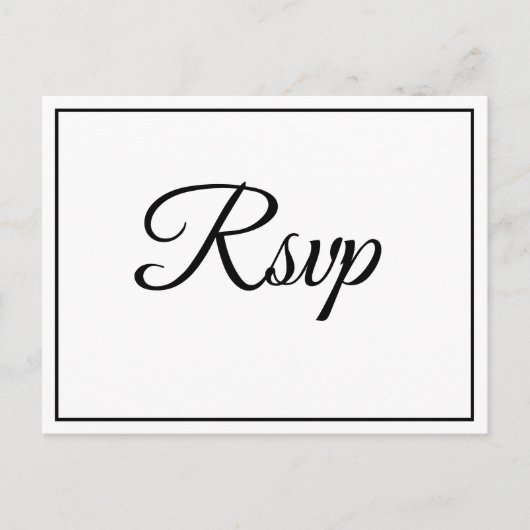 Classic Elegant Script RSVP-Briefkaart Briefkaart (Voorkant)