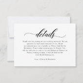 Classic Elegant Script Wedding Details Kaart (Voorkant)