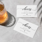 Classic Elegant Script Wedding Drink Coupon Visitekaartje