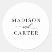 Classic Elegant Script Wedding Favor Stickers (Voorkant)