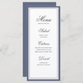Classic Elegant Script Wedding Menu Kaart (Voorkant / Achterkant)