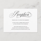 Classic Elegant Script Wedding Reception Kaart (Voorkant)