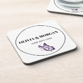 Classic Elegant Script Wedding Rehearsal Paper Bier Onderzetter (Linkerzijde)