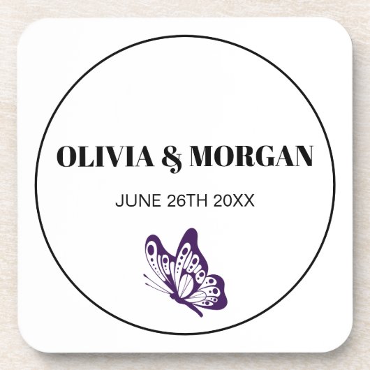 Classic Elegant Script Wedding Rehearsal Paper Bier Onderzetter (Voorkant)