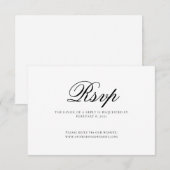 Classic Elegant Script Wedding RSVP Kaartje (Voorkant / Achterkant)