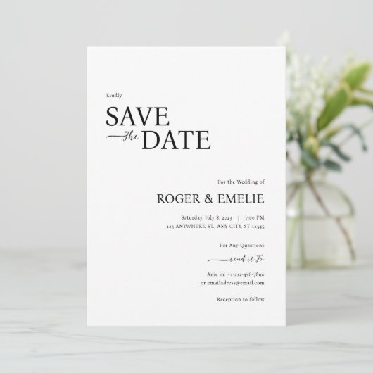 Classic Elegant Script Wedding Sla de datum Kaart  (Staand voorkant)