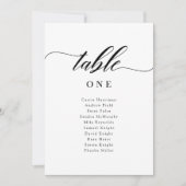 Classic Elegant Script Wedding Table Numbers Kaart (Voorkant)