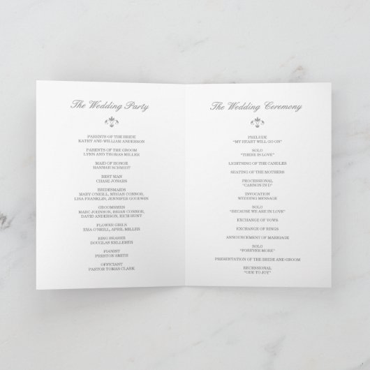 Classic & Elegant Silver Ironwork Catholic Wedding Programma (Binnen)
