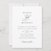 Classic Elegant Simple Calligraphy Wedding Kaart (Voorkant)