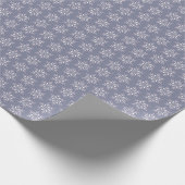 Classic Elegant Snowflake Blue Christmas Holiday Cadeaupapier (Hoek)