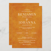 Classic Elegant Sunset Sinaasappel Waterverf bruil Kaart (Voorkant / Achterkant)