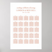 Classic Elegant Terracotta Sinaasappel Wedding Mon Poster (Voorkant)