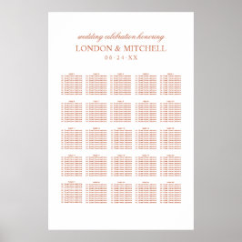 Classic Elegant Terracotta Sinaasappel Wedding Mon Poster