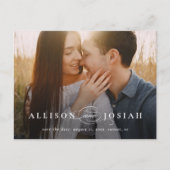 Classic Elegant Typography Names Photo Wedding Sav Aankondigingskaart (Voorkant)