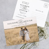 Classic Elegant Typography Names Photo Wedding Sav Aankondigingskaart