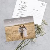 Classic Elegant Typography Names Photo Wedding Sav Aankondigingskaart