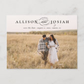 Classic Elegant Typography Names Photo Wedding Sav Aankondigingskaart (Voorkant)