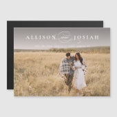 Classic Elegant Typography Names Photo Wedding Sav Magnetische Uitnodiging (Voorkant / Achterkant)