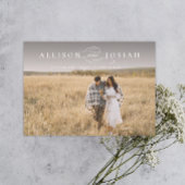 Classic Elegant Typography Names Photo Wedding Sav Magnetische Uitnodiging