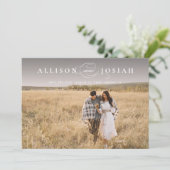 Classic Elegant Typography Names Photo Wedding Save The Date (Staand voorkant)