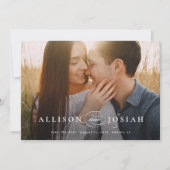Classic Elegant Typography Names Photo Wedding Save The Date (Voorkant)