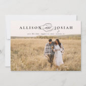 Classic Elegant Typography Names Photo Wedding Save The Date (Voorkant)