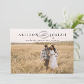 Classic Elegant Typography Names Photo Wedding Save The Date (Staand voorkant)