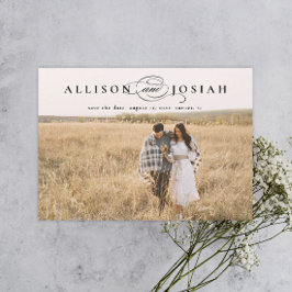 Classic Elegant Typography Names Photo Wedding Save The Date