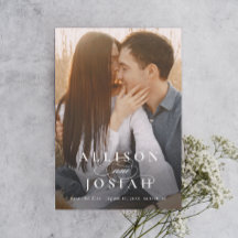 Classic Elegant Typography Names Photo Wedding
