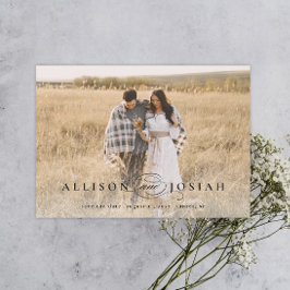 Classic Elegant Typography Names Photo Wedding Save The Date