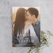 Classic Elegant Typography Names Photo Wedding Save The Date