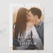 Classic Elegant Typography Names Photo Wedding Save The Date (Voorkant)