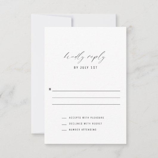 Classic Elegant Vertical Wedding RSVP Kaart (Voorkant)