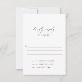 Classic Elegant Vertical Wedding RSVP Kaart