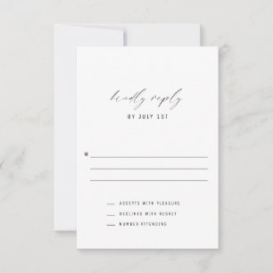 Classic Elegant Vertical Wedding RSVP Kaart