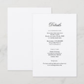 Classic Elegant Wedding Details behuizingskaart Informatiekaartje (Voorkant / Achterkant)