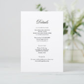 Classic Elegant Wedding Details behuizingskaart Informatiekaartje (Staand voorkant)