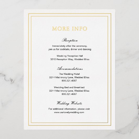 Classic Elegant Wedding Enclosure Kaart (Voorkant)