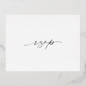 Classic Elegant Wedding Folie RSVP Card Folie Uitnodiging Briefkaart (Achterkant)