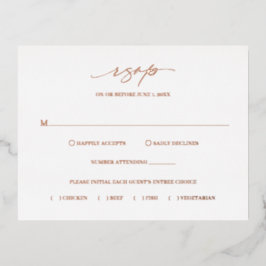 Classic Elegant Wedding Folie RSVP Card Folie Uitnodiging Briefkaart