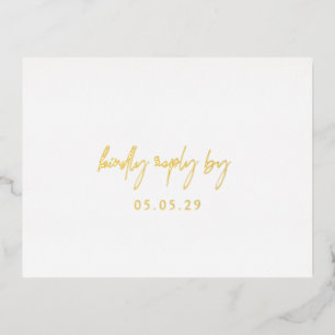 Classic Elegant Wedding Folie RSVP Card Uitnodiging Briefkaart