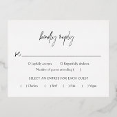 Classic Elegant Wedding Folie RSVP Card Uitnodiging Briefkaart (Achterkant)