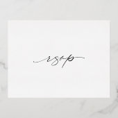 Classic Elegant Wedding Folie RSVP Card Uitnodiging Briefkaart (Achterkant)