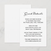 Classic Elegant Wedding Guest Hotel - Details Kaar Informatiekaartje (Voorkant / Achterkant)