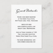 Classic Elegant Wedding Guest Hotel - Details Kaar Informatiekaartje (Voorkant)