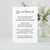 Classic Elegant Wedding Guest Hotel - Details Kaar Informatiekaartje (Staand voorkant)