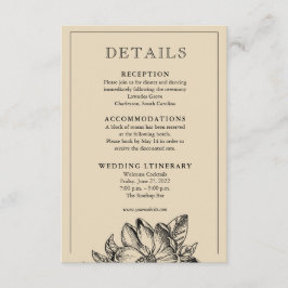 Classic Elegant Wedding Invitation Details Kaarten