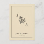 Classic Elegant Wedding Invitation Details Kaarten (Achterkant)